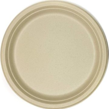 6" Green Bagasse Disposable Plates