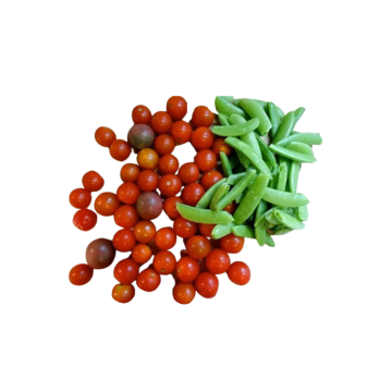 Pile of Grape Tomatoes & Sugar Snap Peas